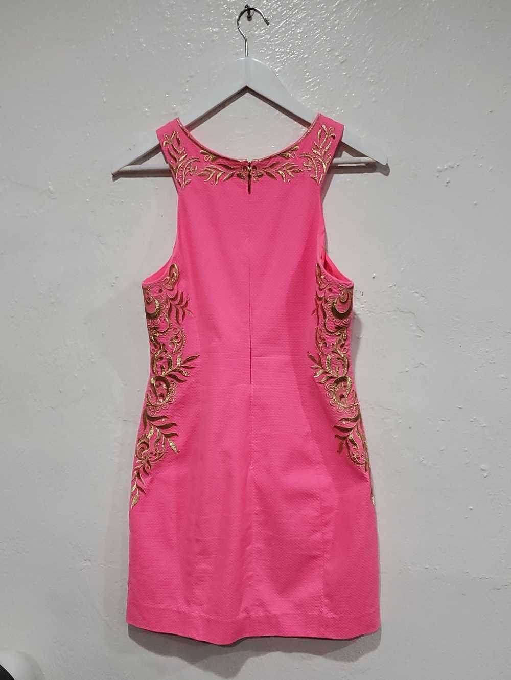 Lilly Pulitzer Tina Embroidered Stretch Shift Dress In Hot Pink Size 4 - Picture 8 of 14